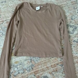 Aritzia TNA Ribbed Long Sleeve Shirt